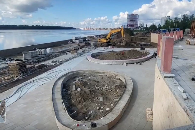 В Нижневартовске полным ходом идет строительство городской набережной