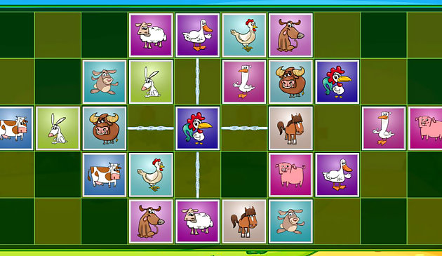 Animais de fazenda combinando quebra-cabeças