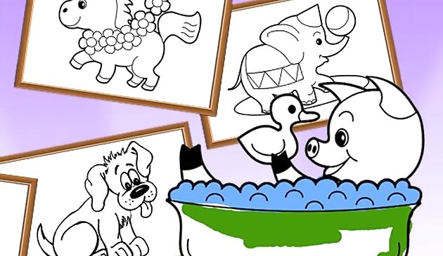 어린이를위한 만화 색칠 - 동물