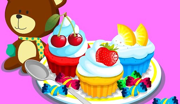 Cocinar cupcakes coloridos