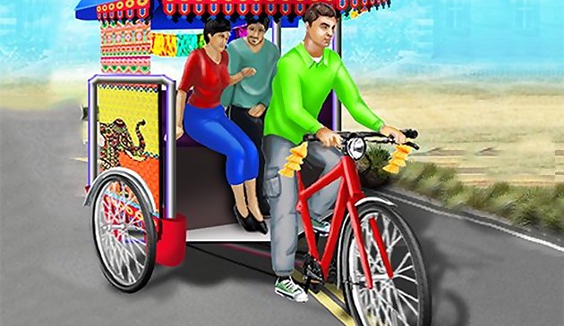 Simulador de rickshaw de bicicleta