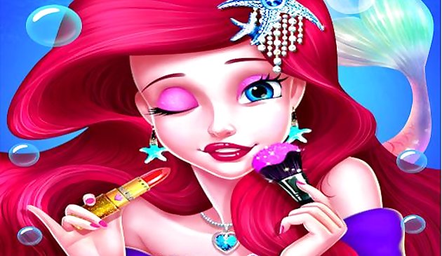 Meerjungfrau Prinzessin Make-up - Mädchen Mode Salon Spiel